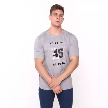 Футболка мужская, цвет серый, размер 46