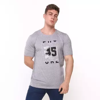 Футболка мужская, цвет серый, размер 48