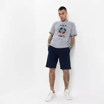 Футболка мужская, цвет светло-серый, размер 46