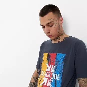 Футболка мужская, цвет тёмно-серый, размер 54