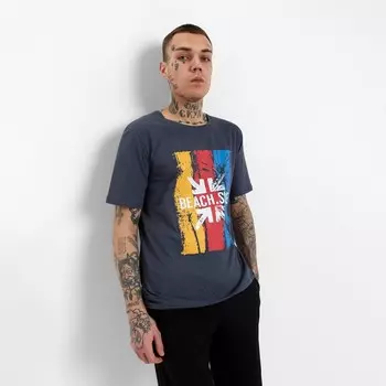 Футболка мужская, цвет тёмно-серый, размер 56