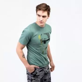 Футболка мужская, цвет зелёный, размер 44