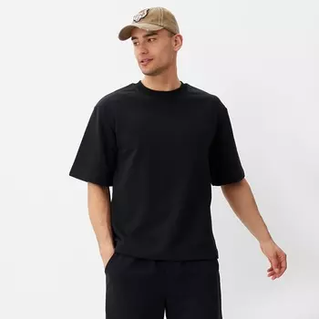 Футболка мужская из органического хлопка MINAKU REGULAR FIT: чёрная, р-р 56
