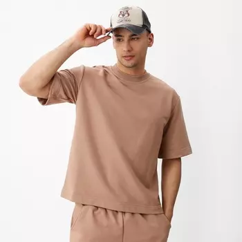 Футболка мужская из органического хлопка MINAKU REGULAR FIT: бежевая, р-р 46