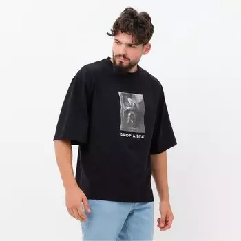 Футболка мужская KAFTAN Drop, размер 52, чёрная