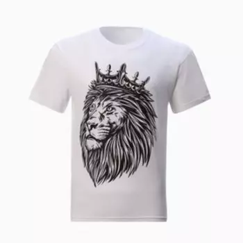 Футболка мужская KAFTAN «Лев», размер 56, хлопок 100%, белая