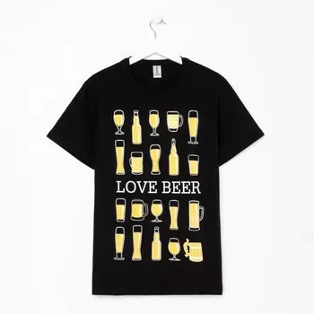 Футболка мужская KAFTAN "Love beer", черный, р. 52