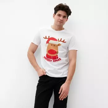 Футболка мужская KAFTAN "Merry Xmas" размер 50