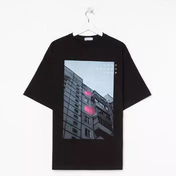 Футболка «Окна», черный, р. 54, KAFTAN