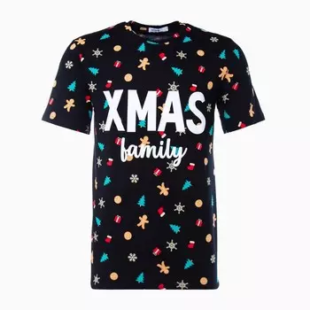 Футболка мужская KAFTAN "Xmas family" размер 50, черный
