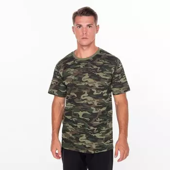 Футболка мужская камуфляж пятна, цвет хаки, размер 54