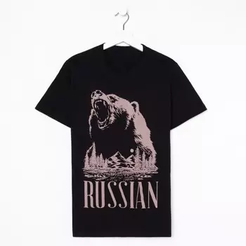 Футболка мужская "Медведь" р. 54, черный