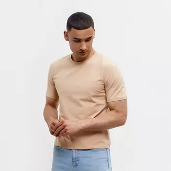 Футболка мужская MINAKU: Basic line MAN бежевая, размер 56