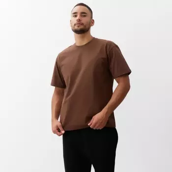 Футболка мужская MINAKU, коричневая, размер 52-54