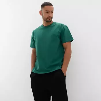 Футболка мужская MINAKU, зелёная, размер 46-48