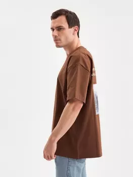 Футболка мужская MINAKU: Moments, коричневая, р-р 52-54