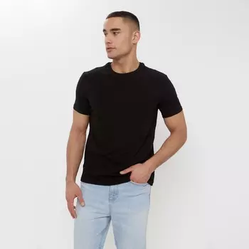 Футболка мужская MINAKU SLIM FIT: чёрная, р-р 44