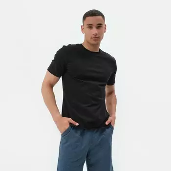 Футболка мужская MINAKU SLIM FIT: цвет чёрный, р-р 50