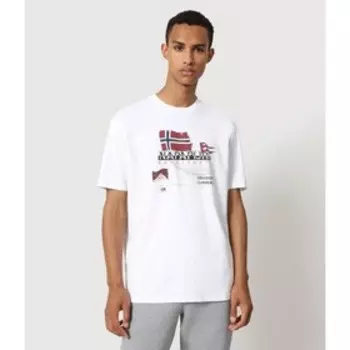 Футболка мужская Napapijri STARLIGHT BRIGHTWHITE 002, размер 46-48 (NA4FVW002)