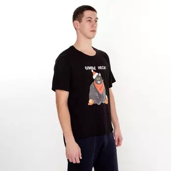 Футболка мужская новогодняя «Оливье неси», чёрная, размер 58