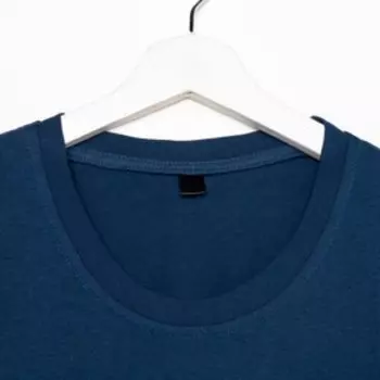 Футболка мужская однотонная, цвет джинс, размер 52