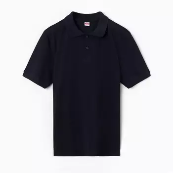 Футболка мужская поло, цвет тёмно-синий, размер 56