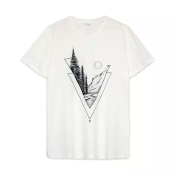 Футболка мужская, размер 48, цвет молочный