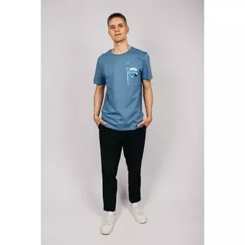 Футболка мужская, размер 50, цвет индиго