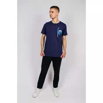 Футболка мужская, размер 50, цвет тёмно-синий