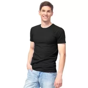 Футболка мужская, размер 52, цвет чёрный