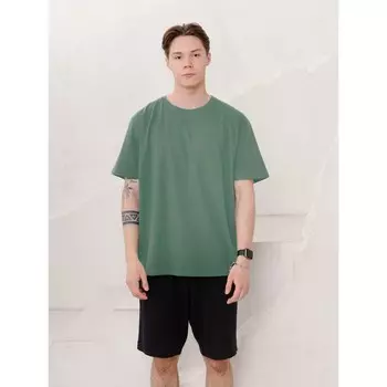 Футболка мужская, размер 72-74, цвет зелёный