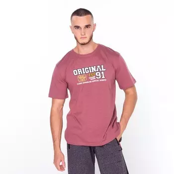 Футболка мужская с принтом, цвет кофе, размер 44