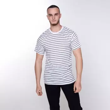 Футболка мужская в полоску, цвет белый, размер 50