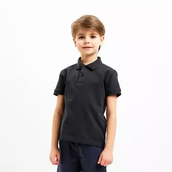 Футболка (поло) детская MINAKU: Basic line, графит, рост 122 см