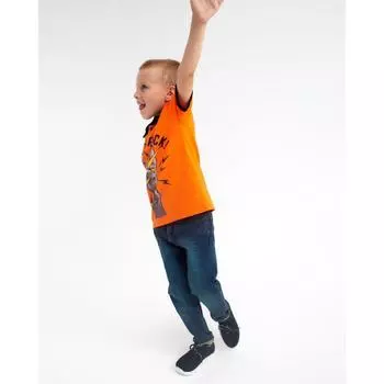 Футболка-поло для мальчика, цвет оранжевый, рост 128 см (8 лет)