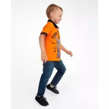 Футболка-поло для мальчика, цвет оранжевый, рост 158 см (13 лет)