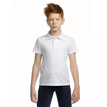 Футболка поло для мальчиков, рост 158 см, цвет белый