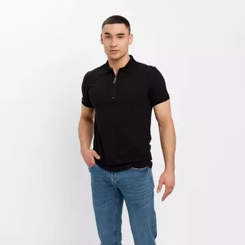 Футболка поло мужская MINAKU REGULAR FIT: чёрная, р-р 54