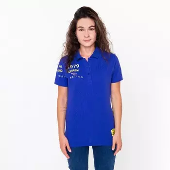 Футболка-поло женская, цвет ярко-синий, размер 44 (M)