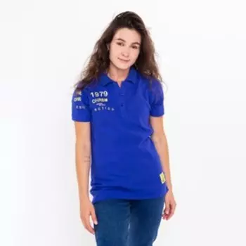 Футболка-поло женская, цвет ярко-синий, размер 46 (L)