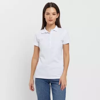 Футболка поло женская MINAKU: Basic line, белая, размер 42