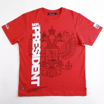 Футболка Putin team, Mr. President, красная, размер 50-52