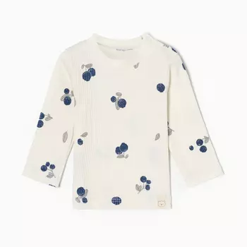 Футболка с длинным рукавом Крошка Я Blueberry, рост 92-98, молочная