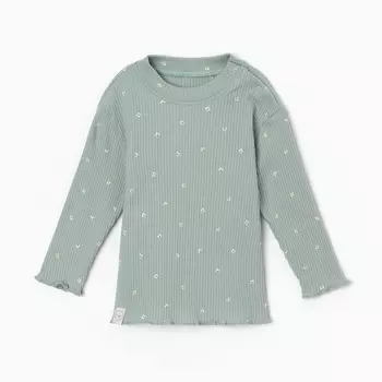 Футболка с длинным рукавом Крошка Я Olives, рост 62-68 см, оливковая