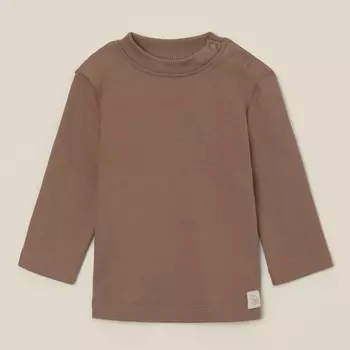 Футболка с длинным рукавом SL HOME, рост 74-80 см, кофейная