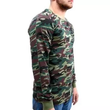 Футболка с длинным рукавом, камуфляж облака, хлопок с начёсом, р. 52, рост 176 см