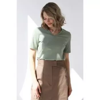 Футболка с V-образным вырезом, размер 42