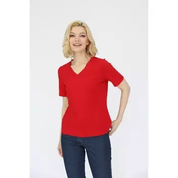 Футболка с V-образным вырезом, размер 44