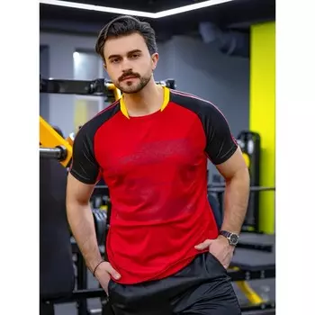 Футболка спортивная мужской Isee, размер 48, цвет красный