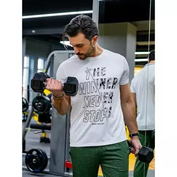 Футболка спортивная мужской Isee, размер 48, цвет белый